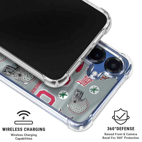 Ohio State University Pattern Galaxy S25 Clear Case